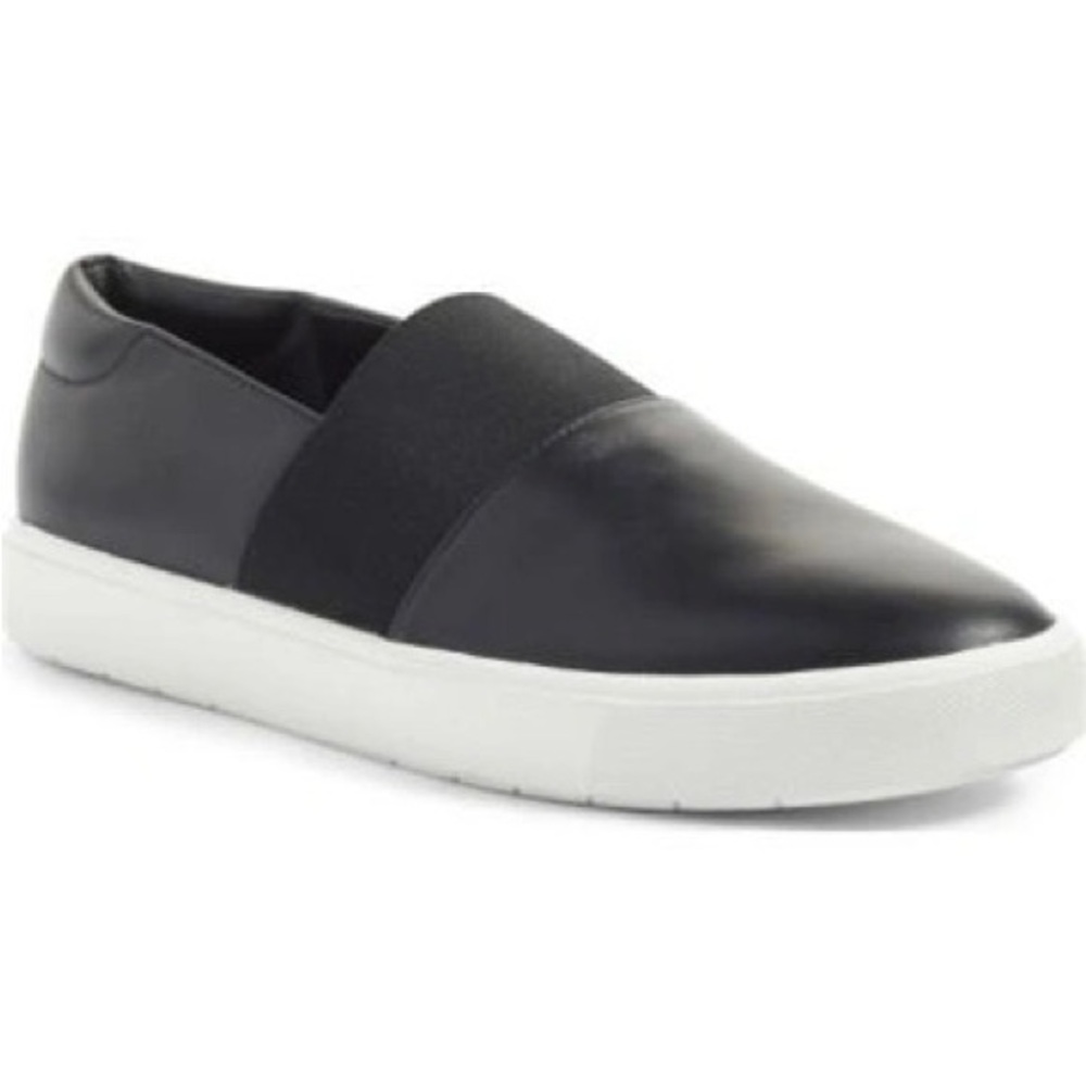 Very Gently Worn Vince Corbin Slide-on Sneakers in Black Leather
